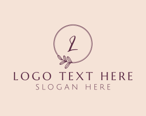 Typography - Glamorous Feminine Leaf logo design