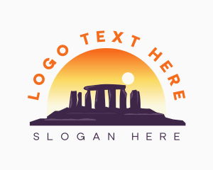 Ahu Tongariki - Stonehenge Ancient Landmark logo design