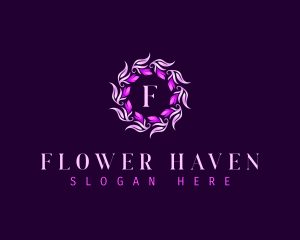 Floral Wreath Flower logo design