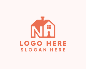 Orange House Letter N Logo