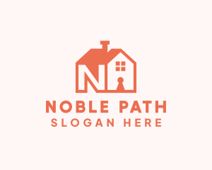 Orange House Letter N logo design