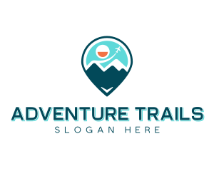 Mountain Location Pin logo design