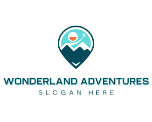 Mountain Location Pin logo design