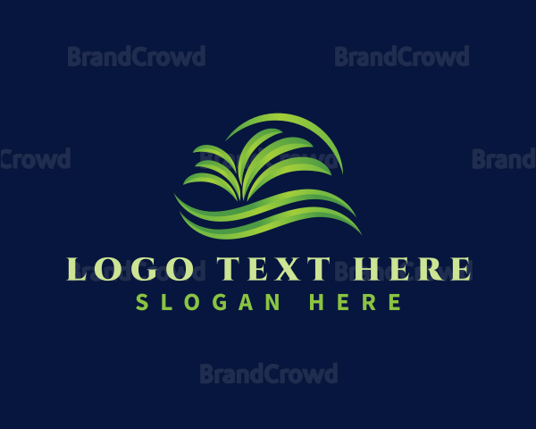 Organic Leaves Wave Logo