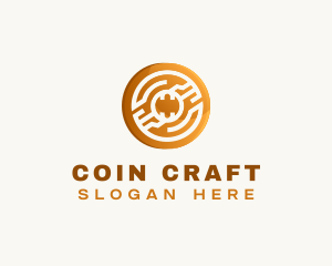 Gold Coin Cryptocurrency logo design