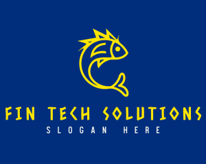 Electric Yellow Fin Fish logo design