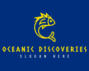 Marine Biologist - Electric Yellow Fin Fish logo design