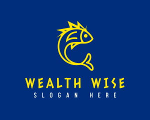 Fisherman - Electric Yellow Fin Fish logo design