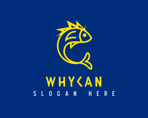 Aquarium - Electric Yellow Fin Fish logo design