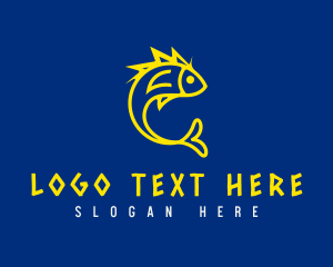 Marine Biologist - Electric Yellow Fin Fish logo design