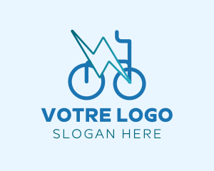 E Bike - Blue Electric Bike logo design