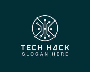 Tech Cyber Circuit logo design