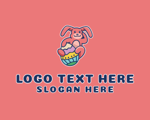 Cartoon - Easter Egg Rabbit logo design