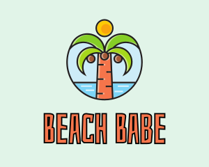 Beach Coconut Tree logo design