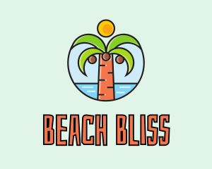 Beach Coconut Tree logo design