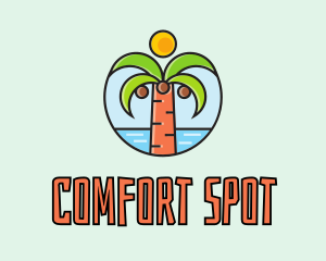 Beach Coconut Tree logo design