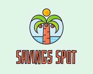 Beach Coconut Tree logo design