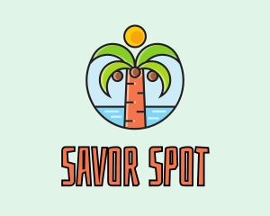 Beach Coconut Tree logo design