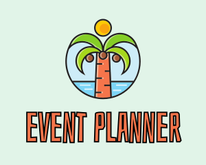 Island - Beach Coconut Tree logo design