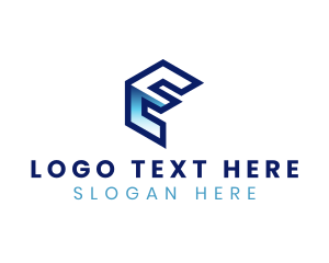 Application - Cyber Digital Tech Letter E logo design
