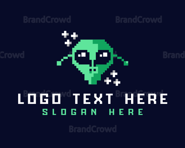 Pixelated Gaming Alien Logo