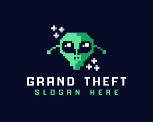 Pixelated Gaming Alien Logo