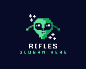 Pixelated Gaming Alien Logo