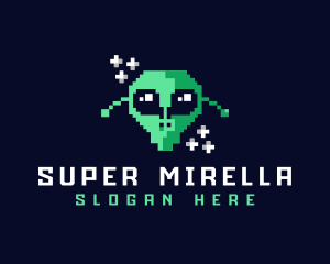 Pixelated Gaming Alien Logo