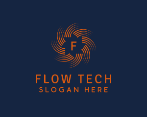 Flow - Technology Wave Streak logo design