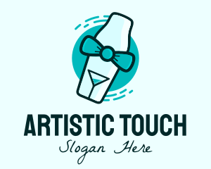 Bow Tie Cocktail Shaker logo design