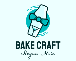 Bow Tie Cocktail Shaker logo design