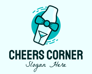 Booze - Bow Tie Cocktail Shaker logo design