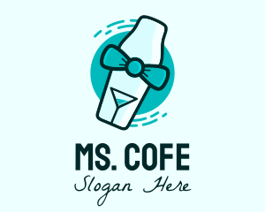 Bow Tie Cocktail Shaker logo design