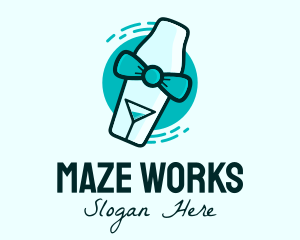 Bow Tie Cocktail Shaker logo design