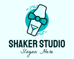 Shaker - Bow Tie Cocktail Shaker logo design