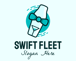 Bow Tie Cocktail Shaker logo design