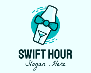 Bow Tie Cocktail Shaker logo design