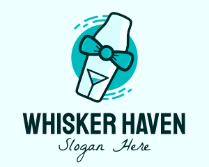 Bow Tie Cocktail Shaker logo design