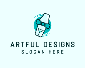 Bow Tie Cocktail Shaker logo design