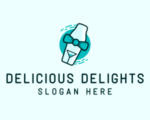 Bow Tie Cocktail Shaker logo design