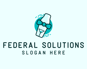 Bow Tie Cocktail Shaker logo design