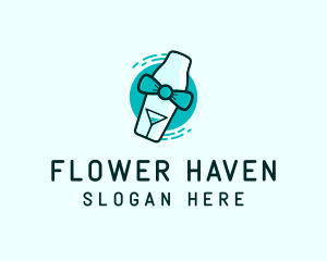 Bow Tie Cocktail Shaker logo design