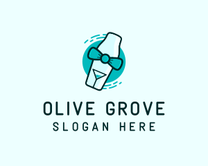 Bow Tie Cocktail Shaker logo design