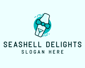 Bow Tie Cocktail Shaker logo design