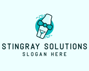 Bow Tie Cocktail Shaker logo design