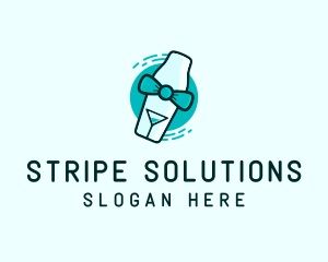 Bow Tie Cocktail Shaker logo design