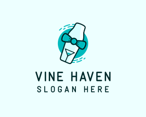 Bow Tie Cocktail Shaker logo design