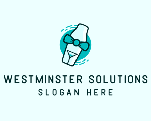 Bow Tie Cocktail Shaker logo design