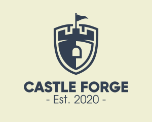 Medieval Castle Shield logo design