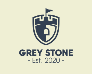 Grey - Medieval Castle Shield logo design